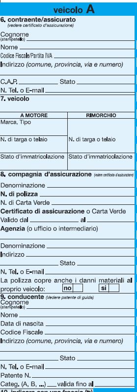 Modello CAI Assicurazione O Cid Constatazione Amichevole Scarica Il Pdf